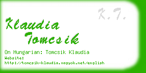 klaudia tomcsik business card